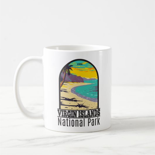 Jungfrau Islands National Park Trunk Bay Beach Kaffeetasse (Links)