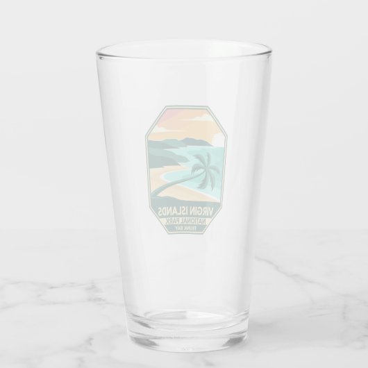 Jungfrau Islands Nationalpark Minimal Retro Emblem Glas (Rückseite)