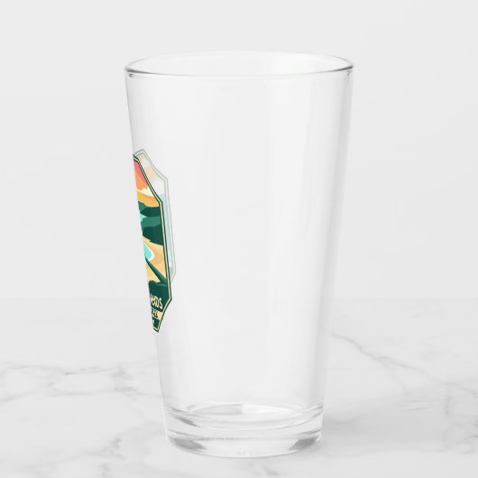 Jungfrau Islands Nationalpark Minimal Retro Emblem Glas (Links)