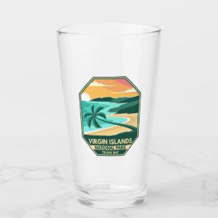 Jungfrau Islands Nationalpark Minimal Retro Emblem Glas