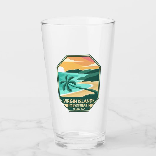 Jungfrau Islands Nationalpark Minimal Retro Emblem Glas (Vorderseite)