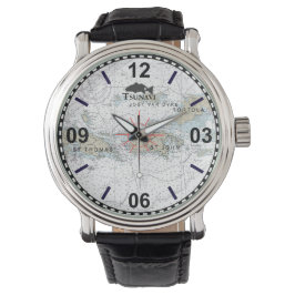Jungfrau Islands Nautic Chart Watch Armbanduhr