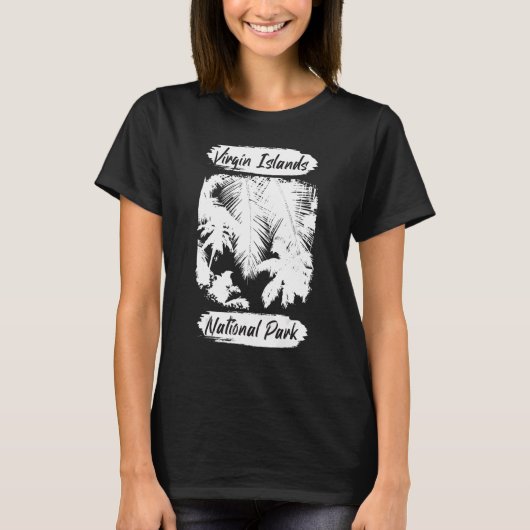 Jungfrau Islands Palm St John National Park T-Shirt (Vorderseite)