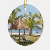 Jungfrau Islands St. Croix Tropical Beach Weihnach Keramik Ornament (Links)