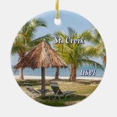 Jungfrau Islands St. Croix Tropical Beach Weihnach Keramik Ornament (Hinten)
