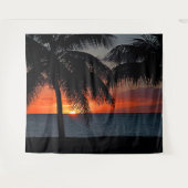 Jungfrau Islands Sunset Caribbean Ocean Palm Trees Wandteppich (Vorderseite (Horizontal))