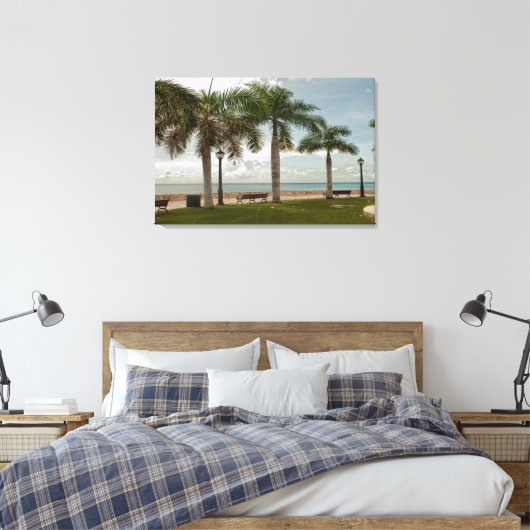 Jungfrau Islands Tropical Palm Trees Beach Leinwanddruck (Insitu (Schlafzimmer))