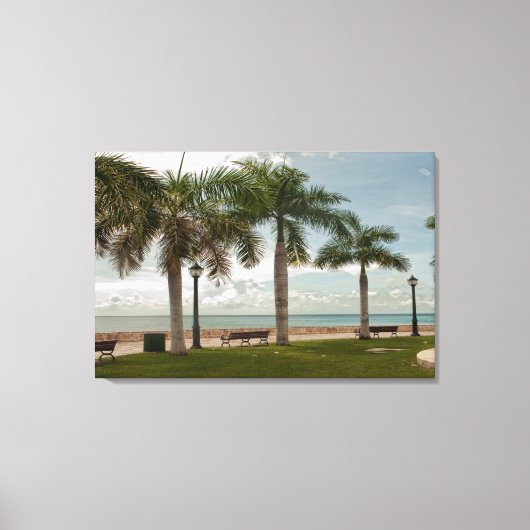 Jungfrau Islands Tropical Palm Trees Beach Leinwanddruck (Vorderseite)