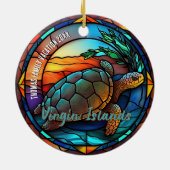 Jungfrau Islands Vacation Souvenir Keramik Ornament (Hinten)
