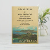 Jungfrau Islands Wedding Invitation Vintag USVI BV Einladung (Stehend Vorderseite)