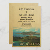 Jungfrau Islands Wedding Invitation Vintag USVI BV Einladung (Vorne/Hinten)
