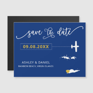 Jungfrau Islands Wedding Save the Date Card, Magneteinladung