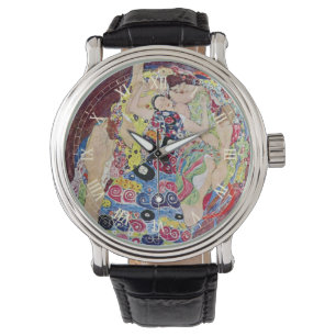 Jungfrau (Jungfräulich), Gustav Klimt, Vintage Art Armbanduhr