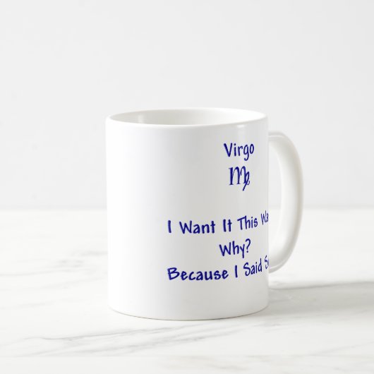 Jungfrau-Kaffee-Tasse Kaffeetasse (VorderseiteRechts)