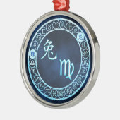 Jungfrau/Kaninchen Silbernes Ornament (Links)