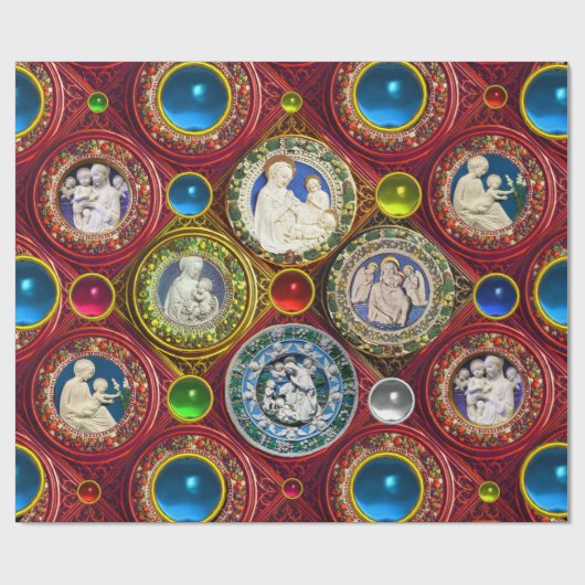 JUNGFRAU, KIND, ANGELN, BLUMENCHRISTMAS, GEMS GESCHENKPAPIER (Flach)