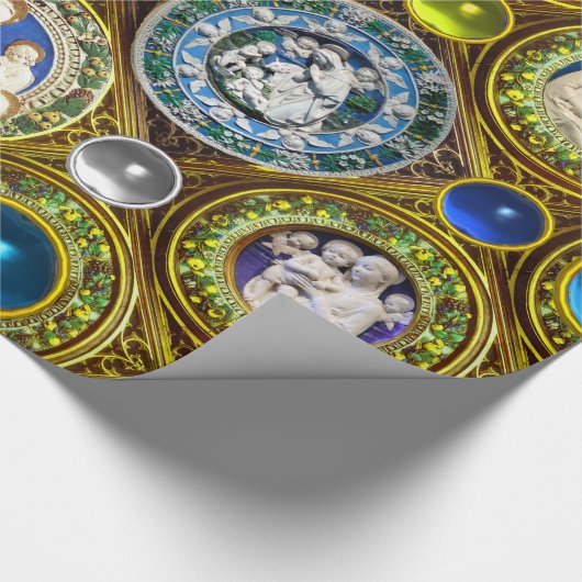 JUNGFRAU, KIND, ANGELN, BLUMENCHRISTMAS, GEMS GESCHENKPAPIER (Ecke)