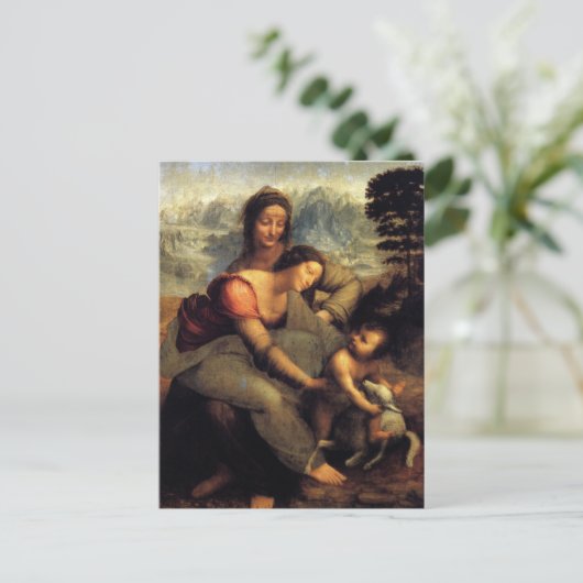 Jungfrau & Kind mit St.Anne & Lamm Postkarte (Stehend Vorderseite)