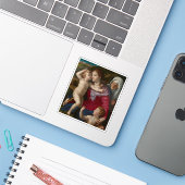 Jungfrau & Kind mit St. Elisabeth und St. John of  Aufkleber (Laptop mit iPhone)