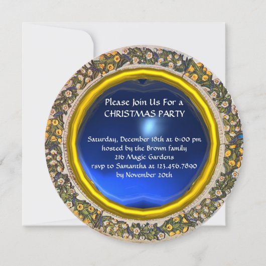 JUNGFRAU KIND UND ANGELN FLORALLES Weihnachtsfest Einladung (Rückseite)