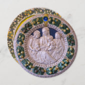 JUNGFRAU KIND UND ANGELN FLORALLES Weihnachtsfest Einladung (Vorne/Hinten)