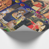 JUNGFRAU, KIND UND ANGELN, Goldene Blume Weihnacht Geschenkpapier (Ecke)