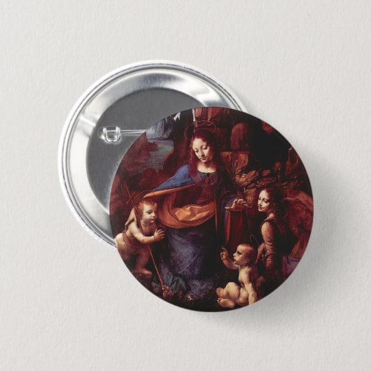 Jungfrau Leonardo da Vinci (Madonna) Button (Vorne & Hinten)