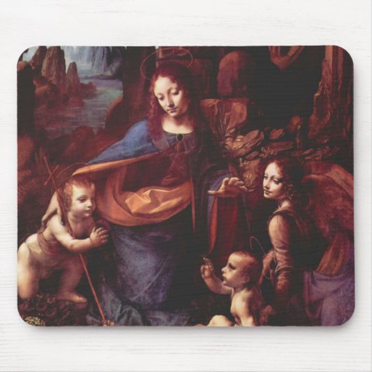 Jungfrau Leonardo da Vinci (Madonna) Mousepad (Vorne)