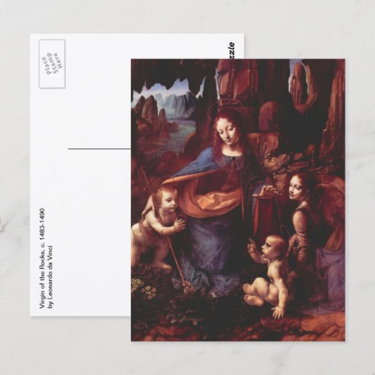 Jungfrau Leonardo da Vinci (Madonna) Postkarte (Vorne/Hinten)