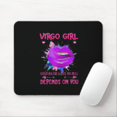 Jungfrau Mädchen September Lips Königin Geburtstag Mousepad (Mit Mouse)