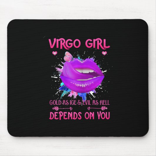 Jungfrau Mädchen September Lips Königin Geburtstag Mousepad (Vorne)