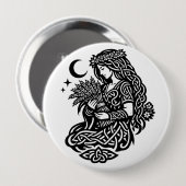 Jungfrau-Mädchen-Sigil — Erdgebundene Zodiak-Tinte Button (Vorne & Hinten)