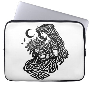 Jungfrau-Mädchen-Sigil — Erdgebundene Zodiak-Tinte Laptopschutzhülle