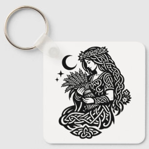 Jungfrau-Mädchen-Sigil — Erdgebundene Zodiak-Tinte Schlüsselanhänger