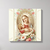 Jungfrau Madonna Mary mit Christkind Jesus Rose Leinwanddruck (Vorderseite)
