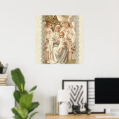 Jungfrau Madonna Mary mit Kind Jesus & Angels Poster (Heimbüro)