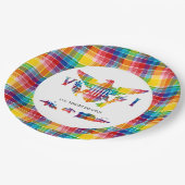 Jungfrau Madras, Flag & Islands Pappteller (Schrägansicht)