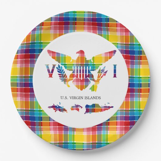 Jungfrau Madras, Flag & Islands Pappteller (Vorderseite)