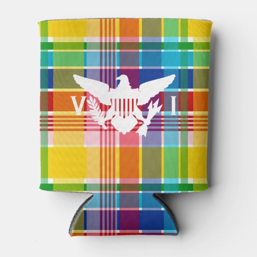 Jungfrau Madras Pattern & Flag Dosenkühler (Vorderseite)