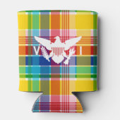 Jungfrau Madras Pattern & Flag Dosenkühler (Rückseite)