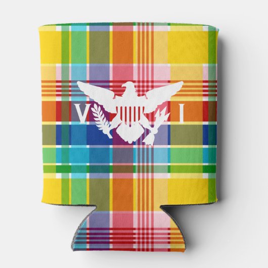 Jungfrau Madras Pattern & Flag Dosenkühler (Rückseite)