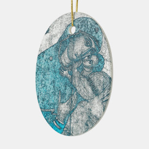 Jungfrau Maria Baby Jesus Engel Portrait Vintage B Keramik Ornament