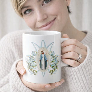 Jungfrau Maria Blumen religiöse Memorare-Gebet   C Kaffeetasse