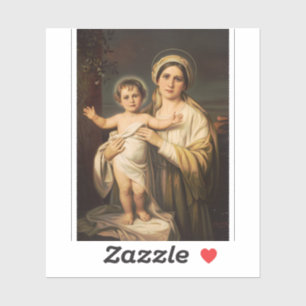 Jungfrau Maria, die Jesuskind hält Aufkleber