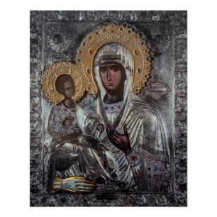Jungfrau Maria Dreihand-Ikone religiös Poster