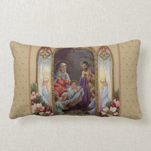 Jungfrau Maria Jesus Geburt Weihnachten Vintage Lendenkissen