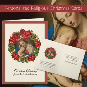 Jungfrau Maria Jesus Weihnachten Floral Schrift