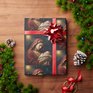 Jungfrau Maria & Jesus Weihnachtsnativität Geschenkpapier