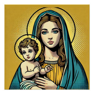 Jungfrau Maria mit dem Jungen Jesus Christus Poster