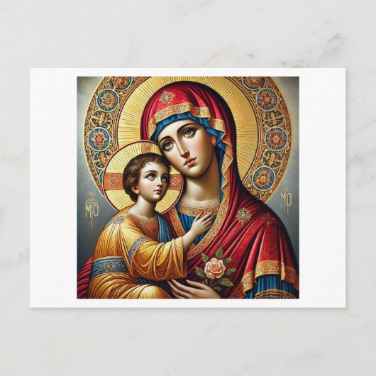 Jungfrau Maria mit dem Jungen Jesus Christus Postkarte (Vorderseite)